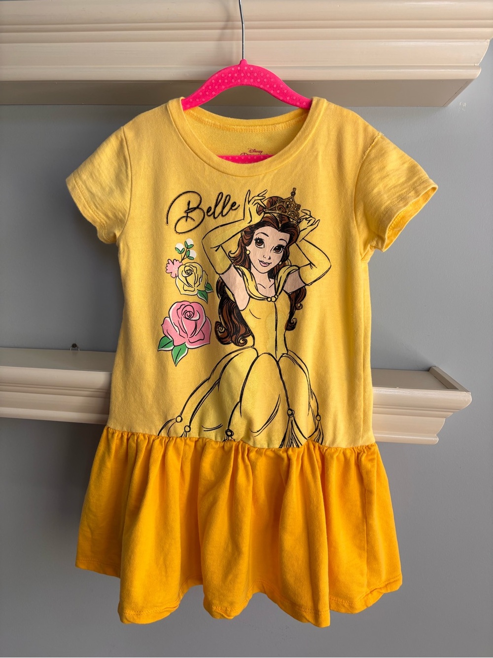 Disney Belle Yellow & Pink Girls' Casual Dress